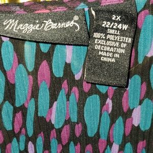 BNWOT MAGGIE BARNES SHEER BLOUSE SZ 2X